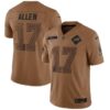 Buffalo Bills #17 Josh Allen 2023 Brown Salute To Service