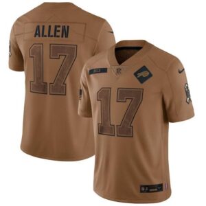 Buffalo Bills #17 Josh Allen 2023 Brown Salute To Service