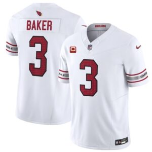 Cardinals #3 Budda Baker White 2023 F.U.S.E. With C Patch Vapor Untouchable