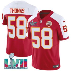 Chiefs #58 Derrick Thomas Red 2023 F.U.S.E. With Super Bowl LVII Patch