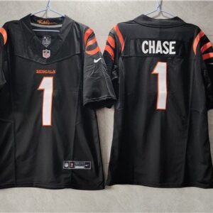 Cincinnati Bengals #1 Ja'Marr Chase Black 2023 F.U.S.E. Vapor Untouchable