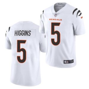 Cincinnati Bengals #5 Tee Higgins White Vapor Untouchable