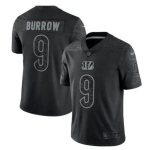Cincinnati Bengals #9 Joe Burrow Black Reflective