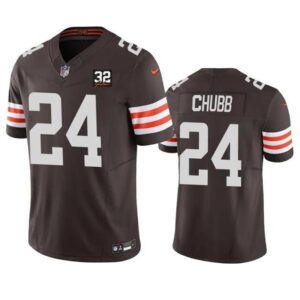 Cleveland Browns #24 Nick Chubb Brown 2023 F.U.S.E. With Jim Brown Memorial Patch