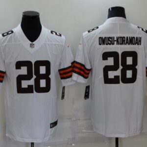 Cleveland Browns #28 Jeremiah Owusu Koramoah White Vapor Untouchable