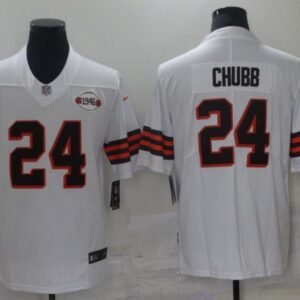 Cleveland Browns 24 Chubb White 1946 Vapor Untouchable