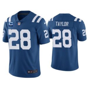 Colts #28 Jonathan Taylor Royal With 1-star C Patch Vapor Untouchable