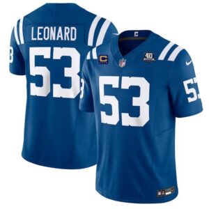 Colts #53 Shaquille Leonard Blue 2023 F.U.S.E. 40th Anniversary With C Patch