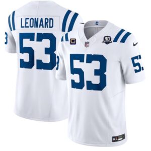 Colts #53 Shaquille Leonard White 2023 F.U.S.E. 40th Anniversary With C Patch