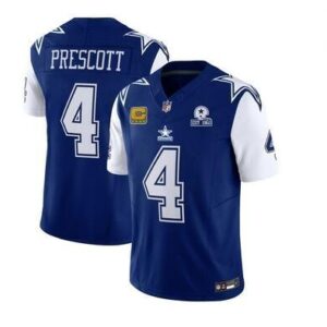 Cowboys #4 Dak Prescott 2023 F.U.S.E. Navy Established 1960 Patch & C Patch