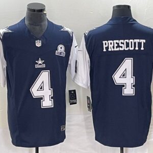 Dallas Cowboys #4 Dak Prescott Navy 2023 F.U.S.E. With 1960 Patch