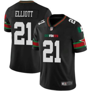 Dallas Cowboys #21 Ezekiel Elliott Black Mexico Vapor