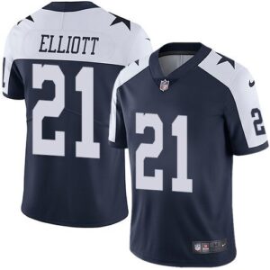 Dallas Cowboys #21 Ezekiel Elliott Navy Blue Thanksgiving  Vapor Untouchable