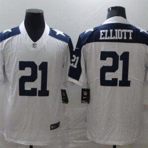 Dallas Cowboys #21 Ezekiel Elliott White Thanksgiving Vapor Untouchable