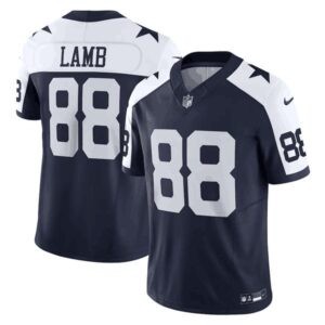 Dallas Cowboys #88 CeeDee Lamb Navy Thanksgiving 2023 F.U.S.E