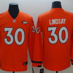 Denver Broncos #30 Phillip Lindsay Orange Long Sleeved