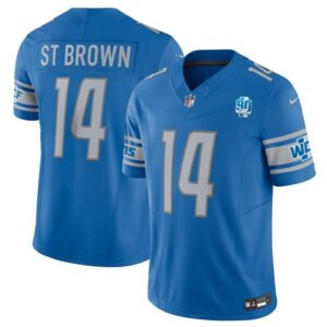 Detroit Lions #14 Amon-Ra St. Brown Blue 2023 F.U.S.E. 90th Anniversary
