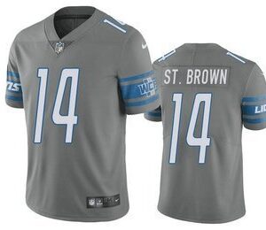 Detroit Lions #14 Amon-Ra St. Brown Gray Vapor Untouchable