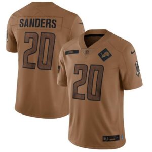 Detroit Lions #20 Barry Sanders 2023 Brown Salute To Service