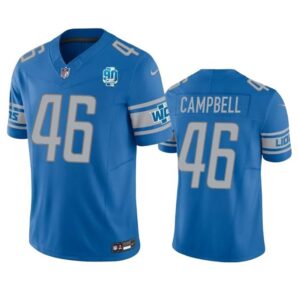 Detroit Lions #46 Jack Campbell Blue 2023 F.U.S.E. 90th Anniversary