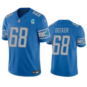 Detroit Lions #68 Taylor Decker Blue 2023 F.U.S.E. 90th Anniversary