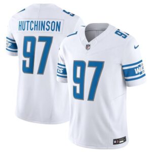 Detroit Lions #97 Aidan Hutchinson White 2023 F.U.S.E. Vapor Untouchable