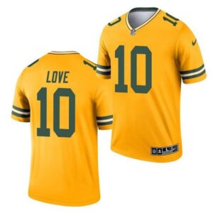 Green Bay Packers #10 Jordan Love 2021 Gold Inverted Legend