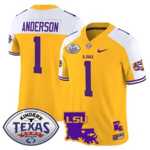 Aaron Anderson  #1 LSU Tigers 2024 Texas Bowl  Gold Alternate
