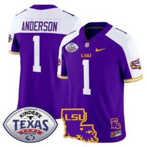 Aaron Anderson  #1 LSU Tigers 2024 Texas Bowl  Purple Alternate