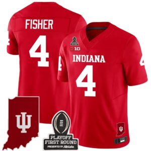 Aiden Fisher  #4 Indiana Hoosiers CFP First Round Patch  Red