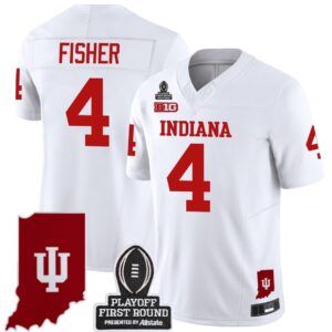 Aiden Fisher  #4 Indiana Hoosiers CFP First Round Patch  White