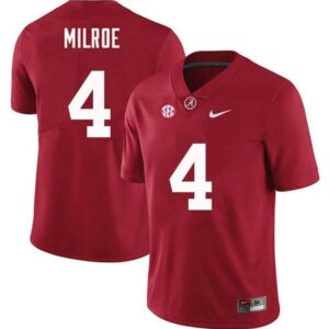 Alabama Crimson Tide #4 Jalen Milroe Red Stitched