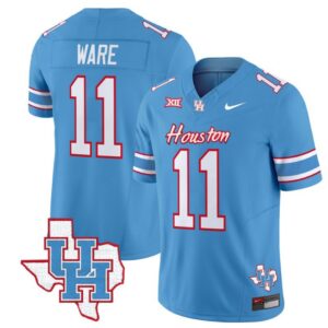 Andre Ware  #11 Houston Cougars Oilers College   Stitched Blue