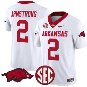 Andrew Armstrong  #2 Arkansas Razorbacks Vapor  College  Stitched White