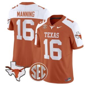 Arch Manning  #16 Texas Longhorns State  Stitched Orange Alternate