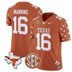 Arch Manning  #16 Texas Longhorns State  Stitched Texas Orange