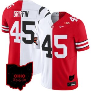 Archie Griffin  #45 Ohio State Buckeyes Split Vapor  Stitched