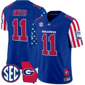 Arian Smith  #11 Georgia Bulldogs American Style Vapor   Stitched Royal