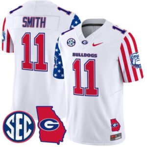 Arian Smith  #11 Georgia Bulldogs American Style Vapor   Stitched White