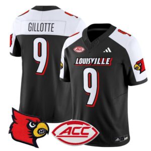 Ashton Gillotte  #9 Louisville Cardinals Vapor  Stitched Black Alternate