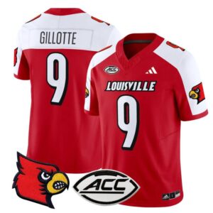 Ashton Gillotte  #9 Louisville Cardinals Vapor  Stitched Red Alternate