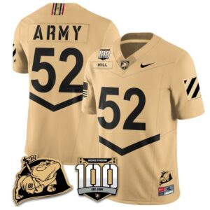 Austin Hill  #52 Army Black Knights Vapor  College  Stitched Gold