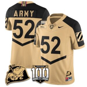 Austin Hill  #52 Army Black Knights Vapor  College  Stitched Gold Alternate