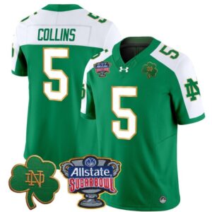 Beaux Collins  #5 Notre Dame 2024 Sugar Bowl Patch  Green Alternate