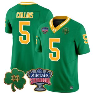 Beaux Collins  #5 Notre Dame 2024 Sugar Bowl Patch  Throwback
