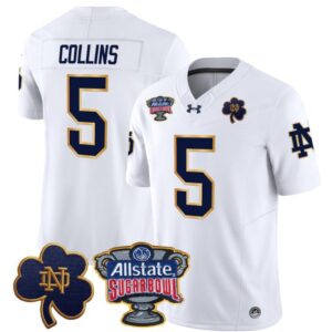 Beaux Collins  #5 Notre Dame 2024 Sugar Bowl Patch  White