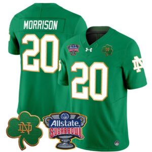 Benjamin Morrison  #20 Notre Dame 2024 Sugar Bowl Patch  Green