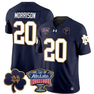 Benjamin Morrison  #20 Notre Dame 2024 Sugar Bowl Patch  Navy