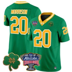 Benjamin Morrison  #20 Notre Dame 2024 Sugar Bowl Patch  Throwback