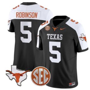 Bijan Robinson  #5 Texas Longhorns  Stitched Black Alternate